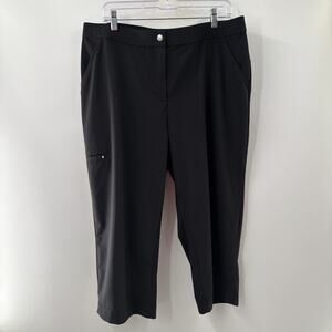 Chico’s Weekends Cropped Cargo Pocket Black Pants Lightweight Size 3 14/16 EUC